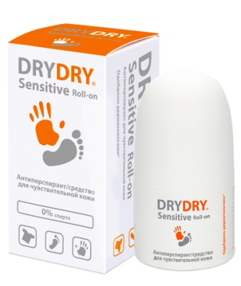 Средство Dry Dry Sensitive (Драй Драй Сенситив) от повышенного потоотделения для чувствительной кожи, 50мл