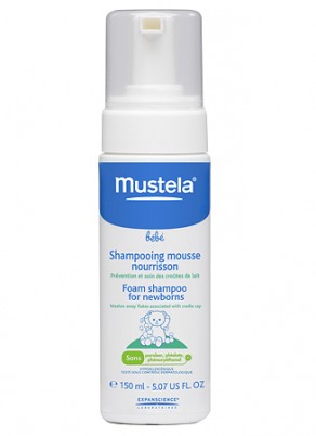 Пенка - шампунь для новорожденных Mustela / Мустела, тщательно и деликатно очищает, не щиплет глаза, 150 мл