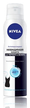 Спрей дезодорант - антиперспирант Нивея / Nivea невидимая защита для черного и белого, против пятен, 150мл