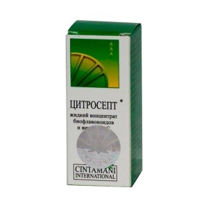 Капли Цитросепт для внутреннего или наружного применения, при простудных заболеваниях и кожных инфекциях, 20мл