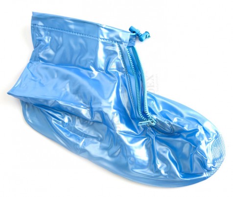 Чехлы грязезащитные Bradex / Брадекс, для женской обуви - сапожки, от грязи, воды, на змейке, размер M, голубой, KZ0334