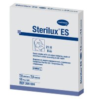 Салфетки Sterilux ES (Стерилюкс EC) стерильные 7.5х7.5см, 21 нить 8 слоев, 10шт (2бл х5шт), 205024