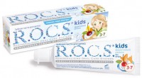 Паста зубная детская Рокс / Rocs kids руктовый рожок, со вкусом мороженого, без фтора, от 3 до 7 лет, 45г