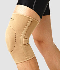 Бандаж Orlett EKN-212 на коленный сустав эластичный с фиксирующей подушкой и ребрами жесткости, бежевый