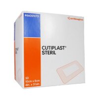Повязка Cutiplast Sterile пластырная послеоперационная с впитывающей прокладкой, 10х8см,  66001473