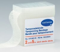 Бинт тампонадный Tamponadebinden steril из хлопка стерильный для тампонирования небольших полостей, 5м х2см, 370801