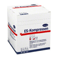 Салфетки марлевые ES-Kompressen нестерильные с плетением 17 нитей, сложены в 8 слоев, 5х5см 100шт, 407821