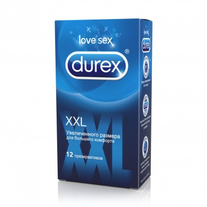 Презервативы увеличенного размера Дюрекс / Durex Comfort xxl, экстра длинные и широкие, компфортные, 12шт