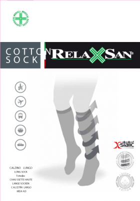 Гольфы Basic Cotton Socks X-Static мужские 1-го класса компрессии с хлопком и серебряной нитью черного цвета, 830