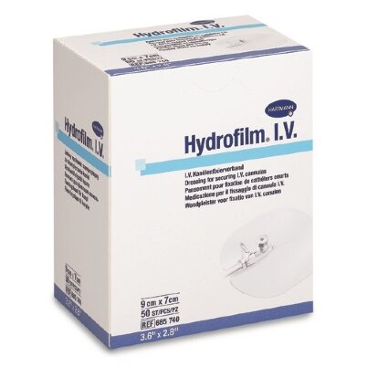 Повязка Hydrofilm I.V. (Гидрофилм ай ви) для фиксации катетеров самоклеящаяся размером 9х7см, 685740