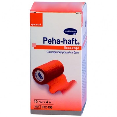 Бинт Peha-haft (Пеха Хафт) самофиксирующийся без латекса красный размером 4м х10см, 932490