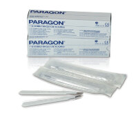 Скальпель Сванн-Мортон Парагон (Paragon) №24 лезвие из стали с пластиковой ручкой, стерильные, 10шт, P511