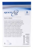 Повязка Aquacel extra ag с серебром для тампонирования глубоких ран с риском инфицирования 2см х45см, 5шт, 403771