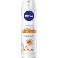 Спрей дезодорант - антиперспирант Нивея / Nivea защита антистресс, успокаивает, защищает, без спирта, 150мл