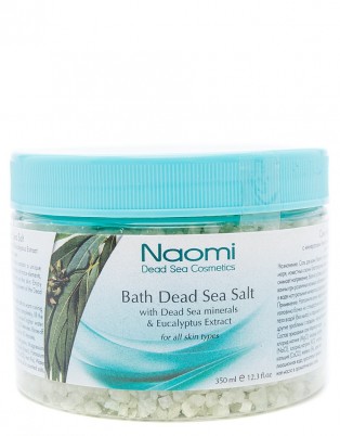 Соль Мертвого моря Bradex / Брадекс, NAOMI, с экстрактом эвкалипта, расслабляет мышцы, успокаивает нервы, 350 мл, M0012