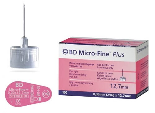 BD Micro – Fine™ Plus Иглы для шприц-ручек 0,33Х12,7мм, 100шт у уп.