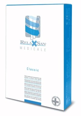 Чулки Relaxsan Medicale Classic 1-го класса компрессии непрозрачные с открытым носком прочные телесного цвета, M1470А