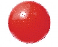 Мяч гимнастический Vega-602 игольчатый с системой антивзрыв диаметром 55см, красный, насос в комплекте