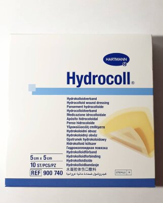 Повязка Гидроколл (Hydrocoll) гидроколлоидная самофиксирующаяся создает среду для заживления 5х5см, 900740