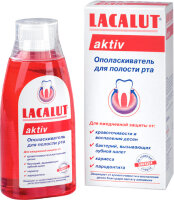 Ополаскиватель для полости рта Lacalut / Лакалют, aktiv, оказывает стойкий антибактериальный эффект, 300 мл