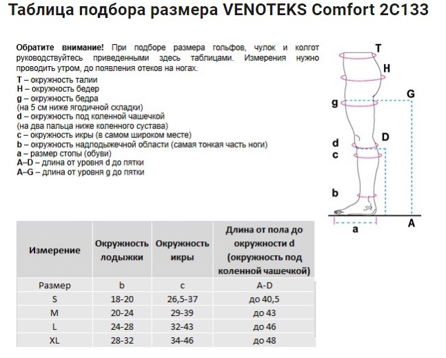 Гольфы компрессионные женские размер