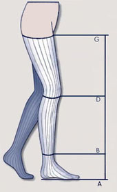 Схема подбора размера компрессионных изделий Sigvaris хлопок