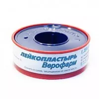 Лейкопластырь «Верофарм рулонный» 1,25см х500см (в пластмассовом пенале)