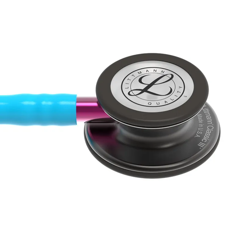 Стетоскоп Littmann Classic III для физикального обследования с двусторонней настраиваемой диафрагмой, трубка бирюзовая, длина 69см, 5872