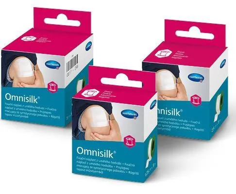 Пластырь Омнисилк (Omnisilk) фиксирующий из искусственного шёлка для повязок,с еврохолдером, белый размером 1.25см х 9.2м, 900418