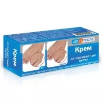 Крем До и После от пигментных пятен воздействует на процессы биосинтеза меланина, снижает рост меланоцитов, туба 50мл