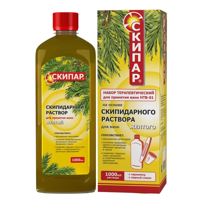 Раствор для ванн СКИПАР желтый (НТВ-01) улучшает кровообращение, 1л