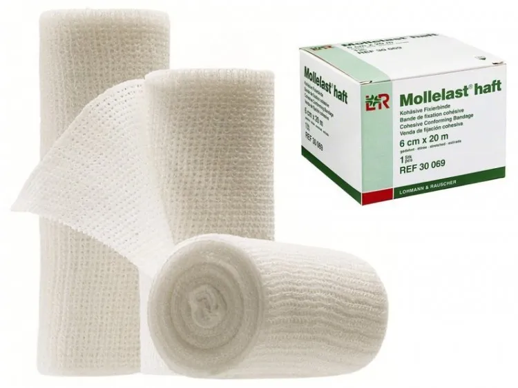 Бинт эластичный Mollelast haft (Моллеласт Хафт) самофиксирующийся, 6см х 20м, 30069
