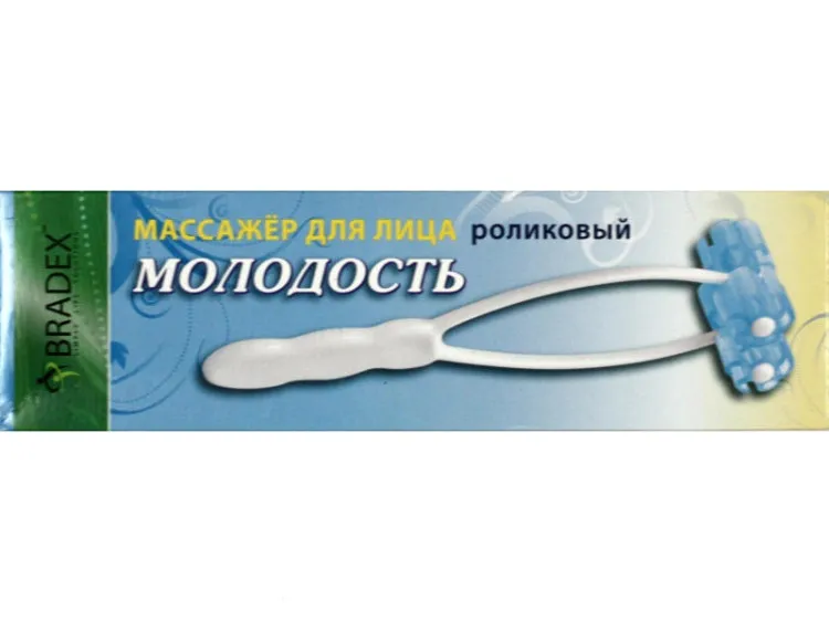 Массажер для лица роликовый Молодость Bradex KZ 0059 разглаживает морщины и повышает упругость кожи