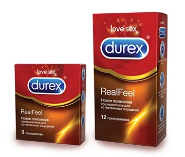 Презервативы Дюрекс / Durex Real Feel, прозрачный, с дополнительной смазкой, с накопителем, упаковка 3 шт