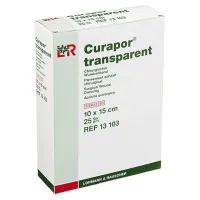 Повязка Курапор (Curapor Transparent) послеоперационная прозрачная влагозащитная для ран 10х15см 25шт, 13103