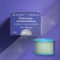 Пластырь силиконовый Luofucon (Луофукон) для надёжной и бережной фиксации, бесцветный, на катушке, отрывные линиями с шагом 0.5см