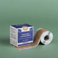 Пластырь силиконовый Luofucon (Луофукон)  для надёжной и бережной фиксации телесный на подложке с отрывными линиями с шагом 5 см