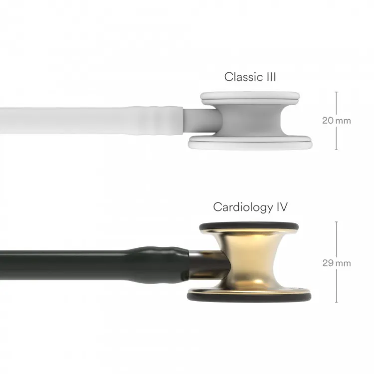 Стетоскоп Littmann Cardiology IV с черной трубкой, длиной 69 см, акустическая головка цвета латунь, 6164