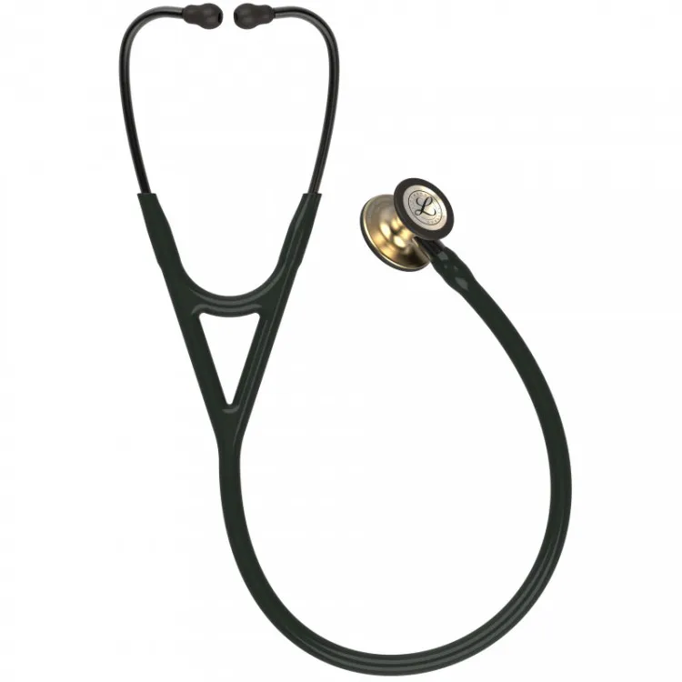Стетоскоп Littmann Cardiology IV с черной трубкой, длиной 69 см, акустическая головка цвета латунь, 6164