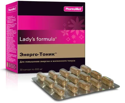 Энерго-тоник Lady's formula при физических нагрузках, работе в ночное время, для профилактики заболеваний, 30шт