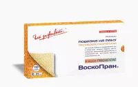 Повязка Воскопран с Левомеколем  10х25см 10шт. мазевая сетчатая стерильная противовоспалительная