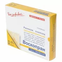 Повязка Воскопран с Левомеколем 10х10см мазевая сетчатая стерильная противовоспалительная