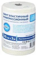 Бинт эластичный Интекс-Клинса средней растяжимости, с застежкой, 10см х3.5м
