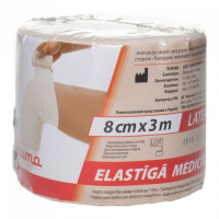 Бинт ЛАУМА модель 2 "Latex Free" ВР 8см х 3м, медицинский эластичный компрессионный, 4244