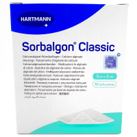 Повязка Сорбалгон Классик (Sorbalgon Classic) 5х5см, из волокон кальция-альгината для экссудирующих и кровоточащих ран, 999011