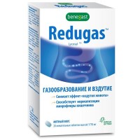 Средство Бенегаст Редугаз, снятие вздутия живота, восстановление микрофлоры кишечника, мята, 1,77 г, 20 шт.