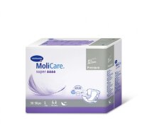 Подгузники MoliCare Premium super soft впитываемостью 4 капли, размер L (бедра 120-150см), 30шт, 169850