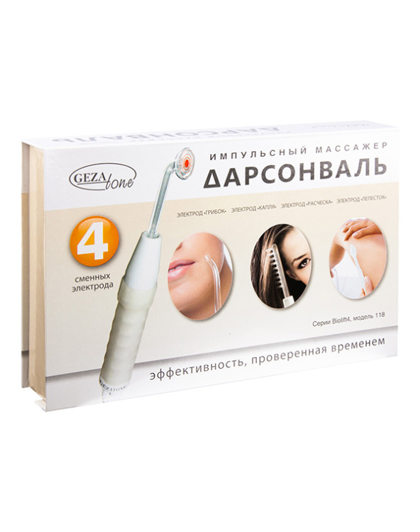 Дарсонваль Gezatone Biolift4 118 (ВТ-118) с 4-мя насадками для лица тела и волос