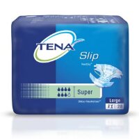 Подгузники для взрослых Tena Slip Super, размер L (впитываемость 92-144 см), впитываемость 7 капель, 10 шт