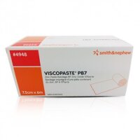 Бинт Viscopaste PB7 с цинковой пастой для язвы голени, легко накладывается и удаляется, 7.5см х6м, 12шт, 4948